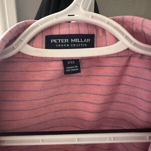 Peter Millar Pink and Blue Striped Shirt XXL